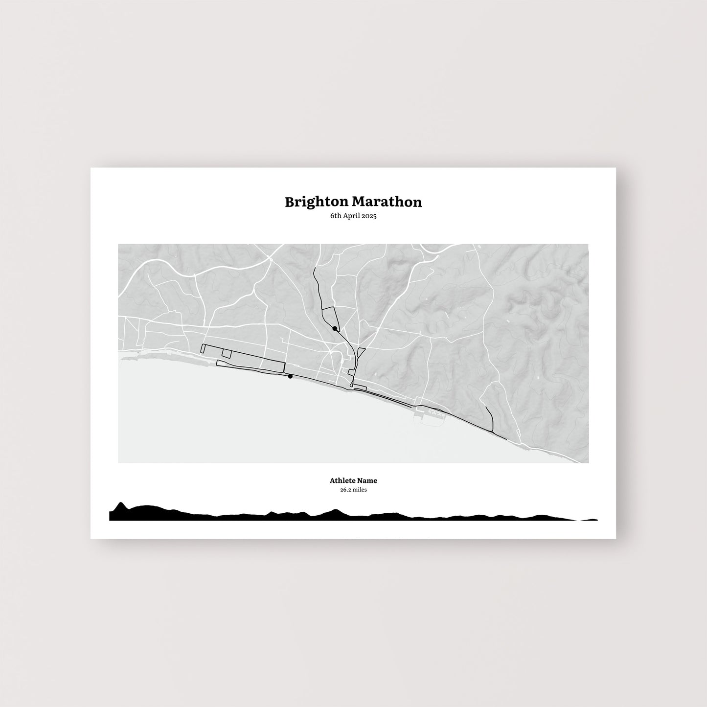 Brighton Marathon 2025 Map Print