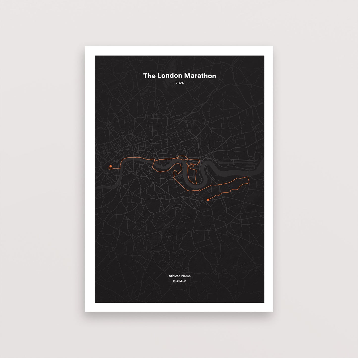 The London Marathon 2024 Map Print