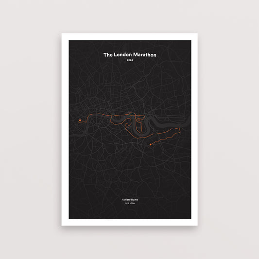 The London Marathon 2024 Map Print
