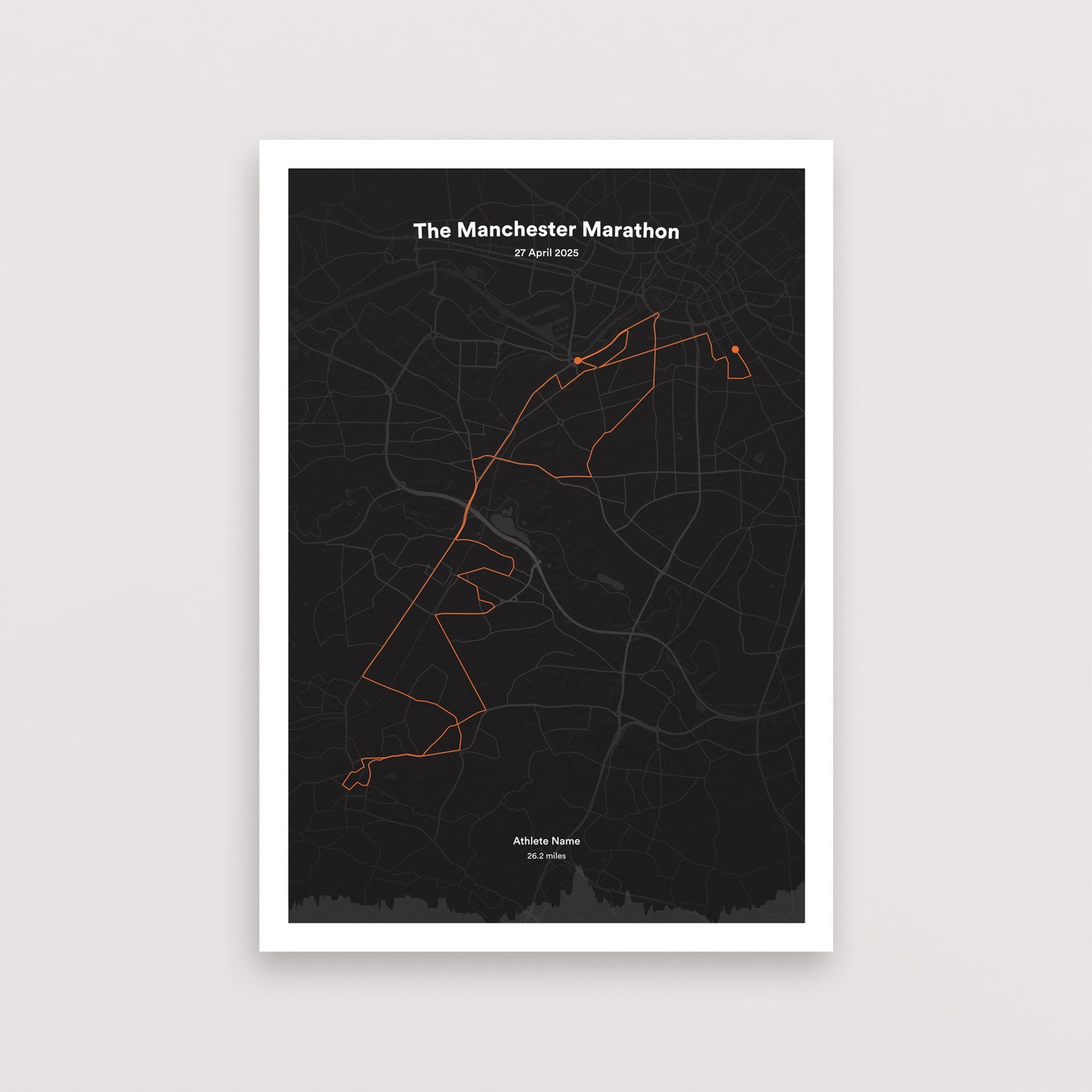 Manchester Marathon 2025 Map Print