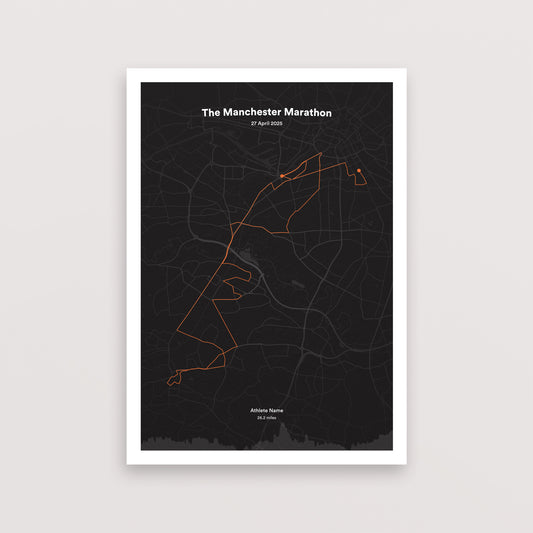 Manchester Marathon 2025 Map Print
