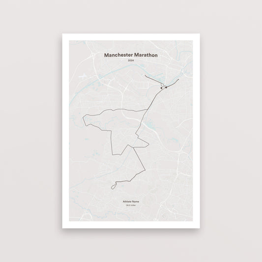 Manchester Marathon 2024 Map Print