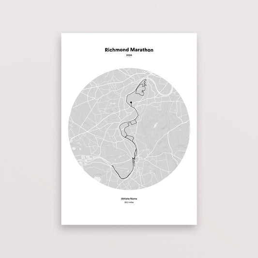 Richmond Marathon 2024 Map Print