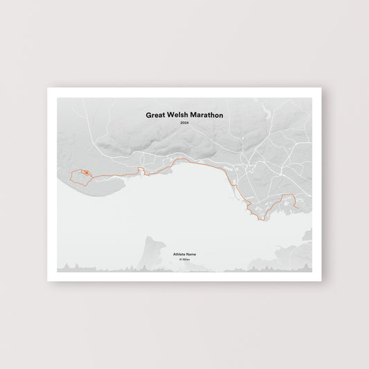 Great Welsh Marathon Map Print