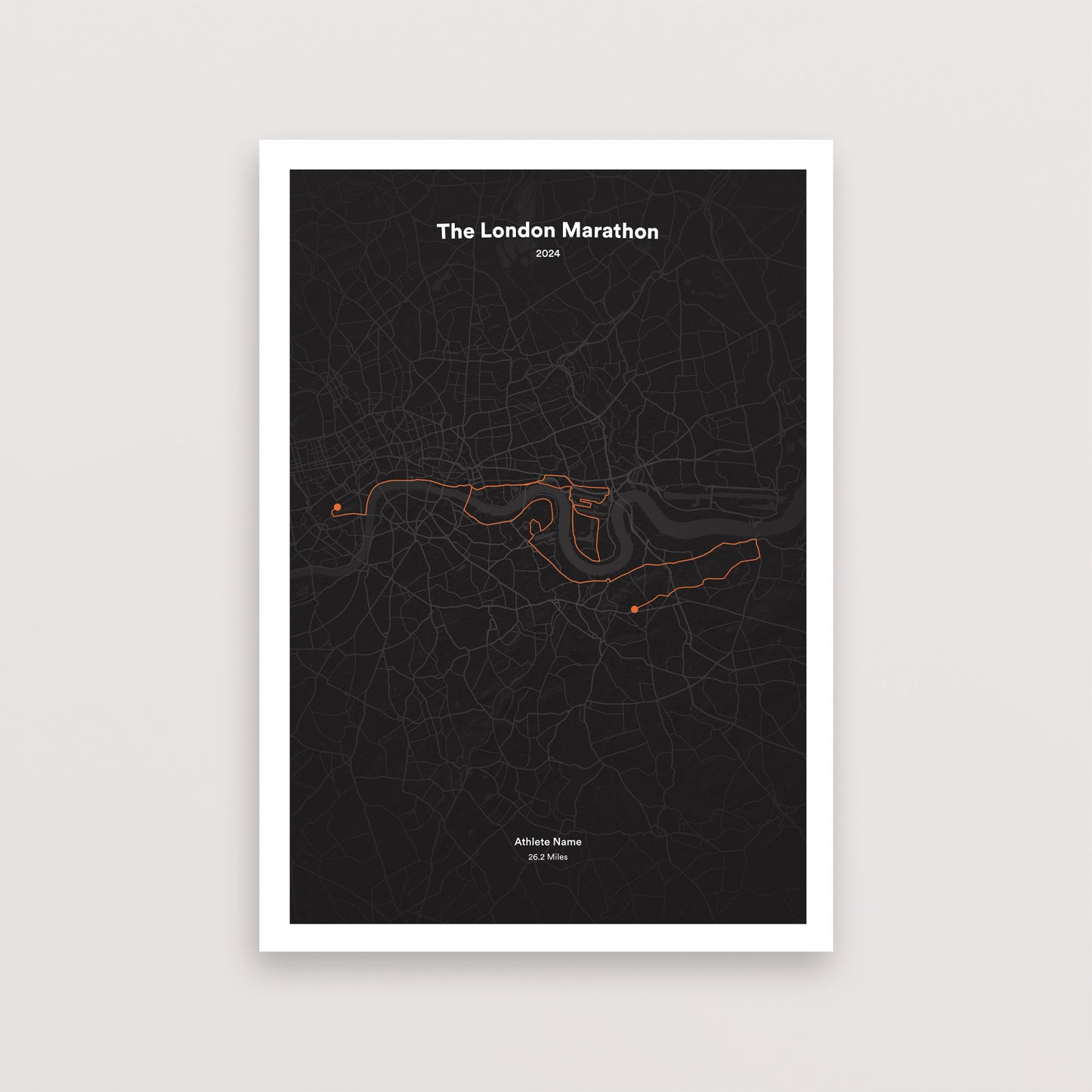 The London Marathon Map Print