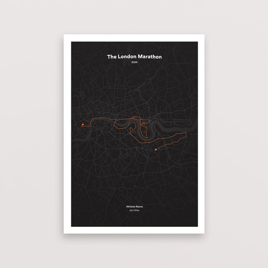 The London Marathon Map Print