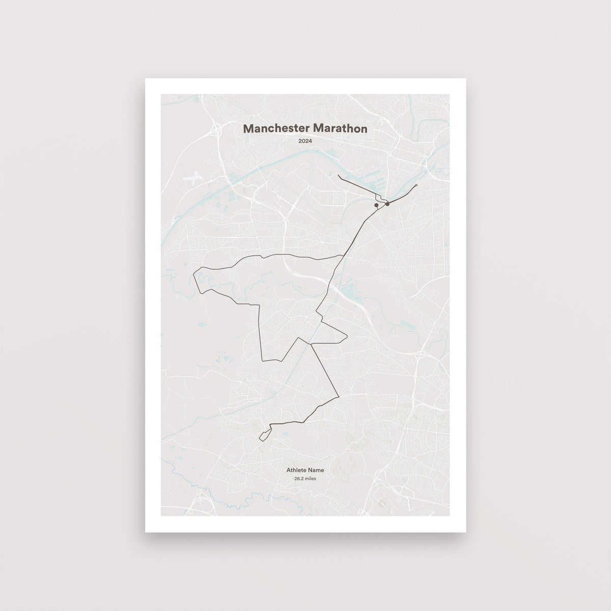 Manchester Course Map Manchester Marathon 2024 Map Print – RunningMaps